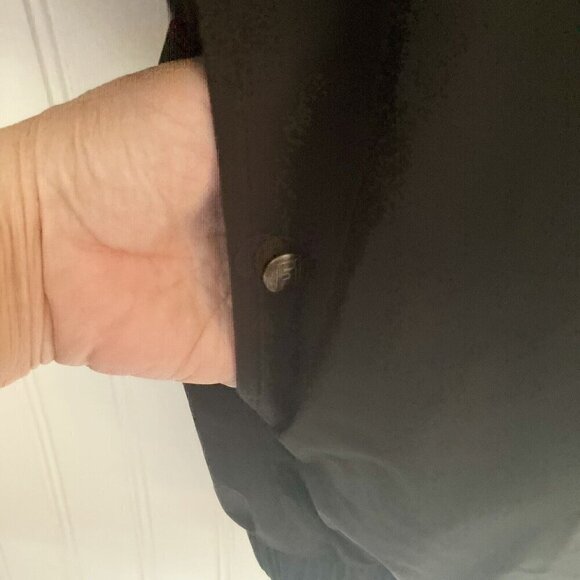 Dryjoys Footjoys Mens LG 1/2 Zip Snap Kangaroo Pocket Black Tan S/S Wind Shirt - Picture 7 of 16